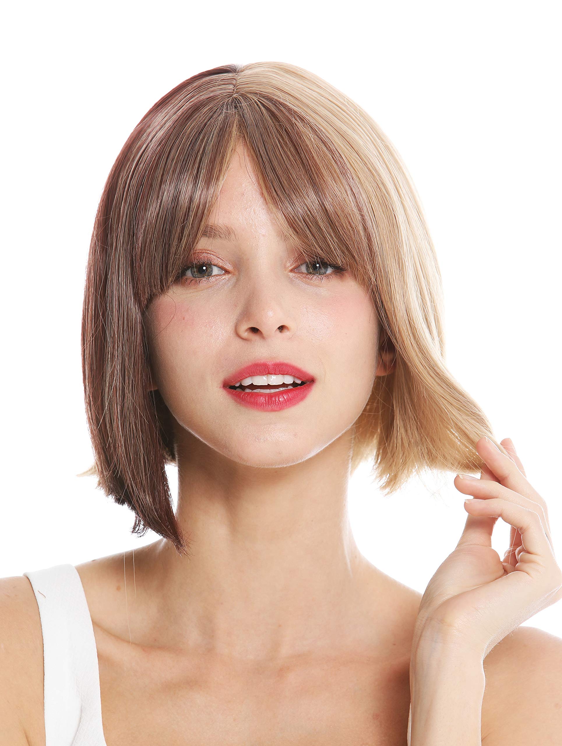 WIG ME UP - GFW2641-18+33 women's quality wig fringe short bob long-bob extravagant light brown mix brown