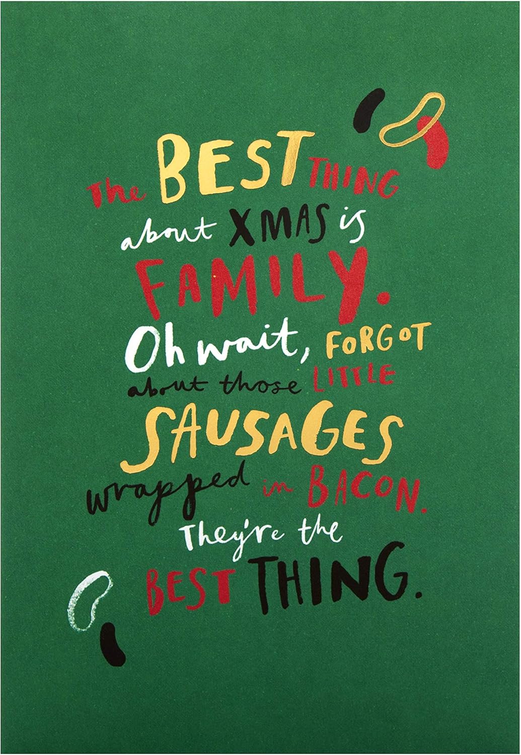 Hallmark Christmas Card - Funny Pigs in Blankets, Multicoloured, 17.3 cm by 11.9 cm - Image 3