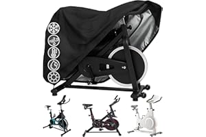 GRANATAN Exercise Bike Cover, Waterproof Stationary Bike Cover for Indoor & Outdoor, Fitness Bicycle Cover with Drawstring, UV Protection, Storage Bag Included, 56x49x23 In, Black