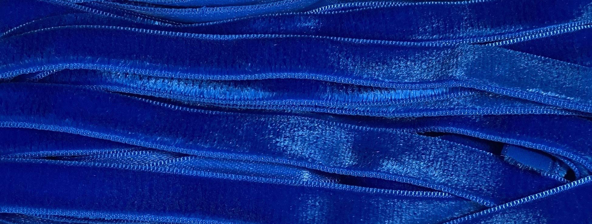 Vintage 3/8'' Velvet Ribbon - Made in Swiss -Dress Blue 3/8'', 5 Yards