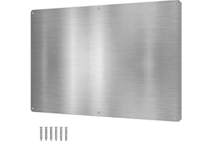 17.5inchX11.5inch Large Stainless Steel Plate for Magnets, 3M Adhesive Back, Mounting Screws, Ideal for Magnetic Shelf, Spice