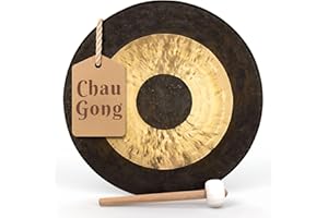 The Gong Shop Handcrafted Chinese Gong – Rich Wash & Deep Resonant Tones for Meditation, Sound Healing, Yoga or Home Decor (20" Chau Gong)