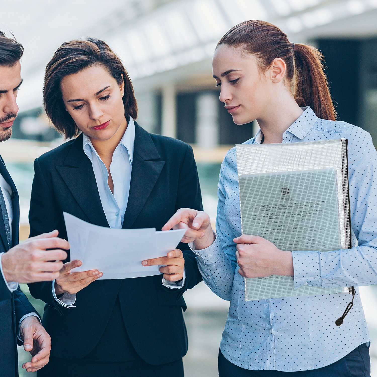 SUNEE A4 Size Zipper File Bags 6 Colors, Plastic Zippered Pouch Storage Bag with Lifting Ring, PVC Zip File Folders Water Resistant for Business Travel School Office Use (18 Pack)