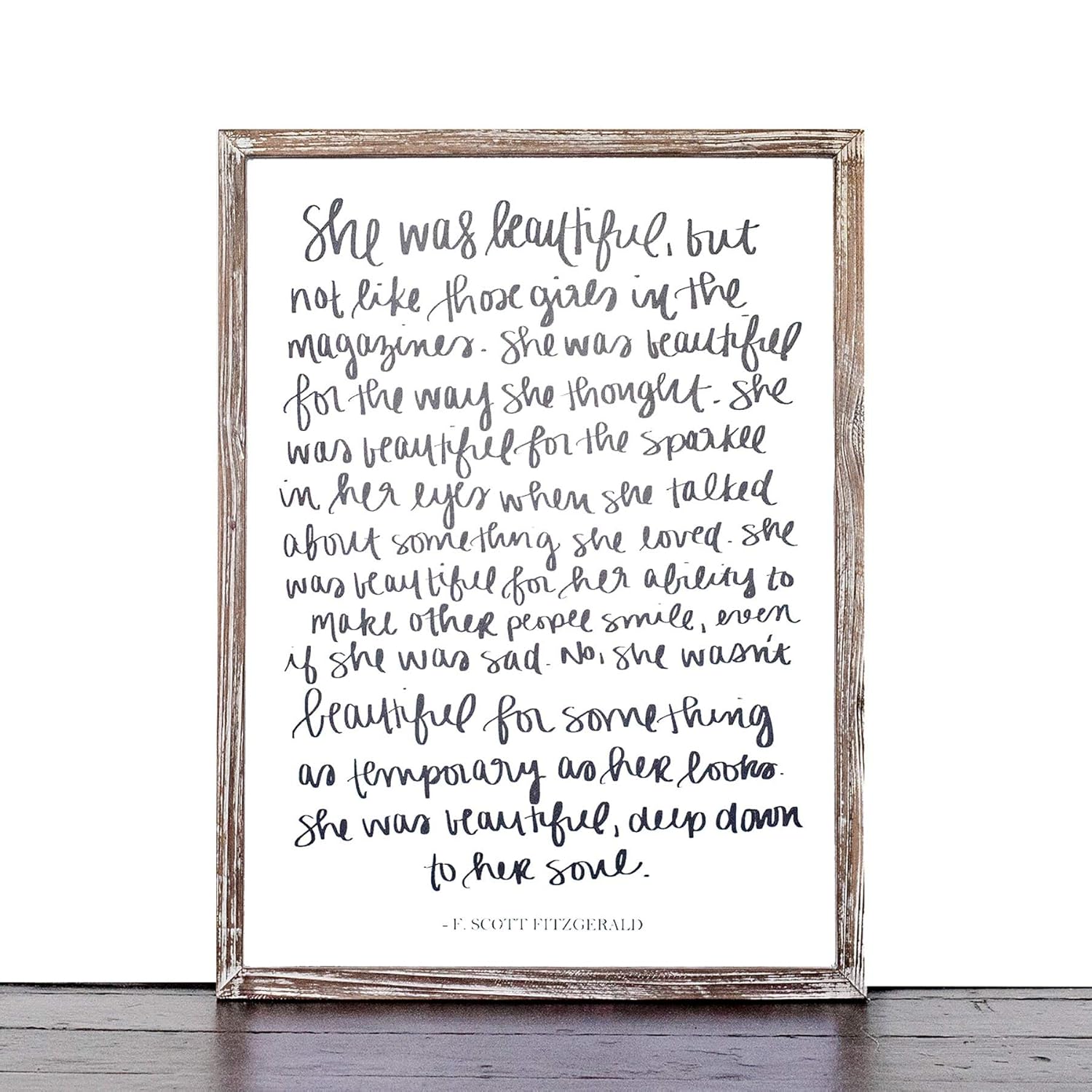 Love Quotes Inspirational Gallery Wall Office Accessories Home Decor Wedding Gift Scott Fitzgerald Print Art She