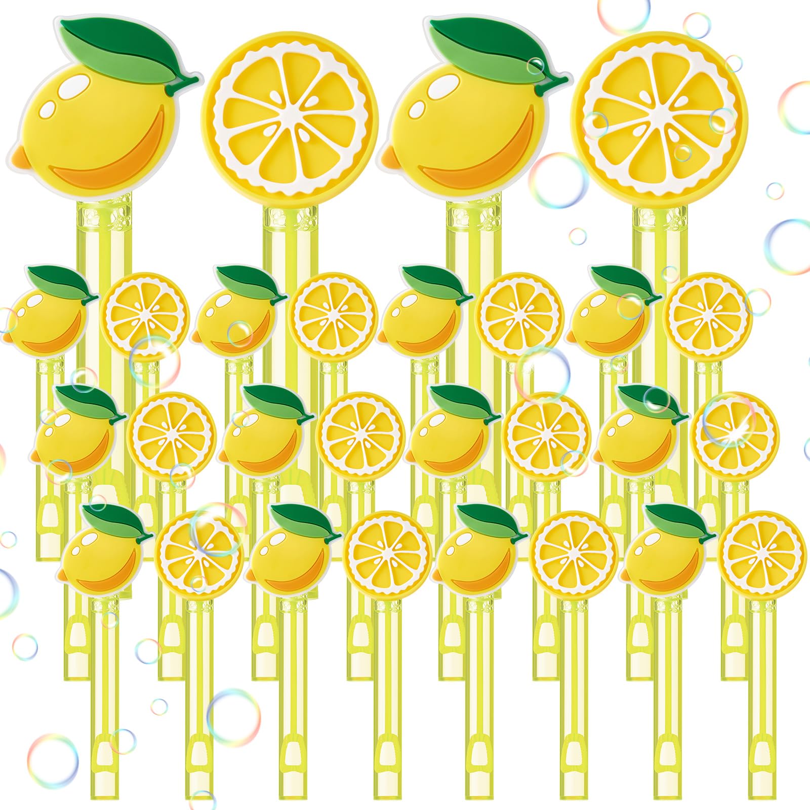 Photo 1 of Rotatingpals 24 Pcs Lemon Bubble Wands Bulk Lemon Bubbles Party Favors Mini Bubble Wands Fruit Summer Theme Toys Gifts for Birthday Summer Wedding Party Goodie Bag Stuffers