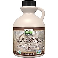 NOW Foods, Certified Organic Maple Syrup, Grade A Dark Color, Certified Non-GMO, Pure, Robust Taste, 64-Ounce