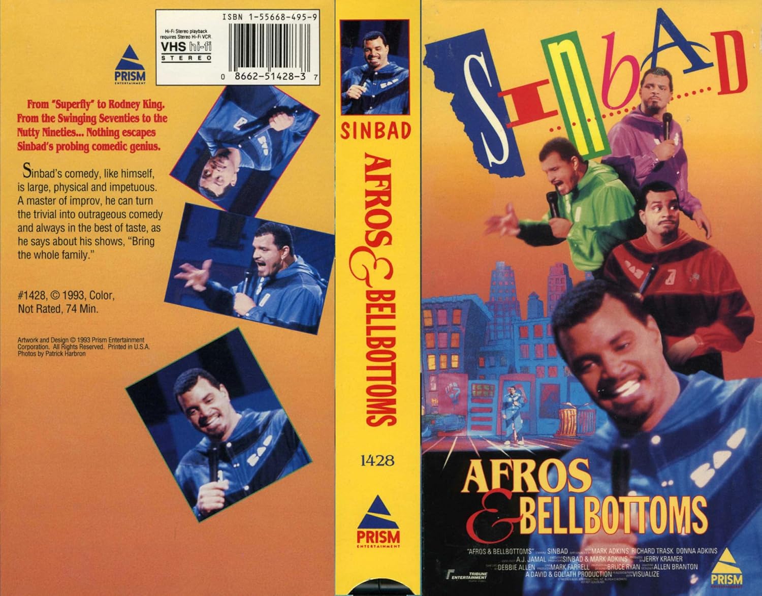 afro and bell bottoms