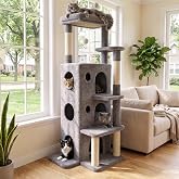 baoheDC 48" Cat Tree, 3 Condos, Space-Saving Design, Indoor Cats | 3 Cozy Cat Condos, Space-Saving Design Fits Corners, Walls &amp; Small Spaces, Sisal Scratching Posts, Soft Plush Fabric