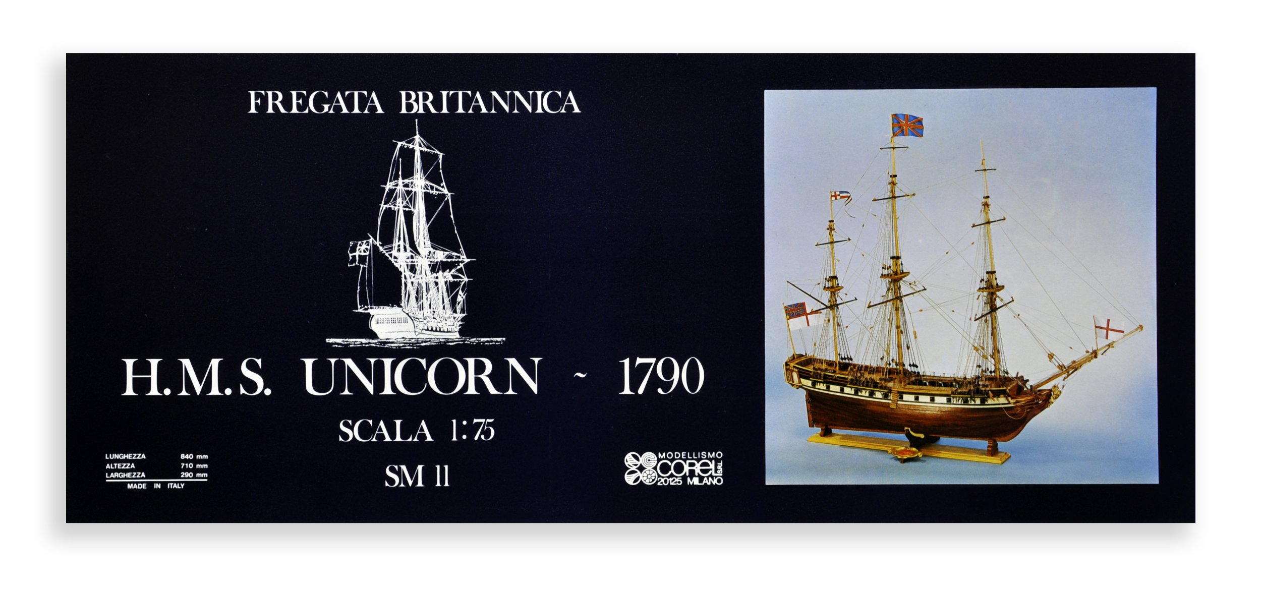 Corel S.R.LH.M.S. Unicorn: British Frigate, 18th Century Modeling Kit