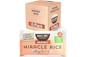 Miracle Noodle Organic Konjac Rice - Keto, Plant-Based, Gluten, Grain & Soy Free, Low in Carbs & Calories, Perfect for Stir-Fry, Pilaf - 8 Oz, 6-Pack