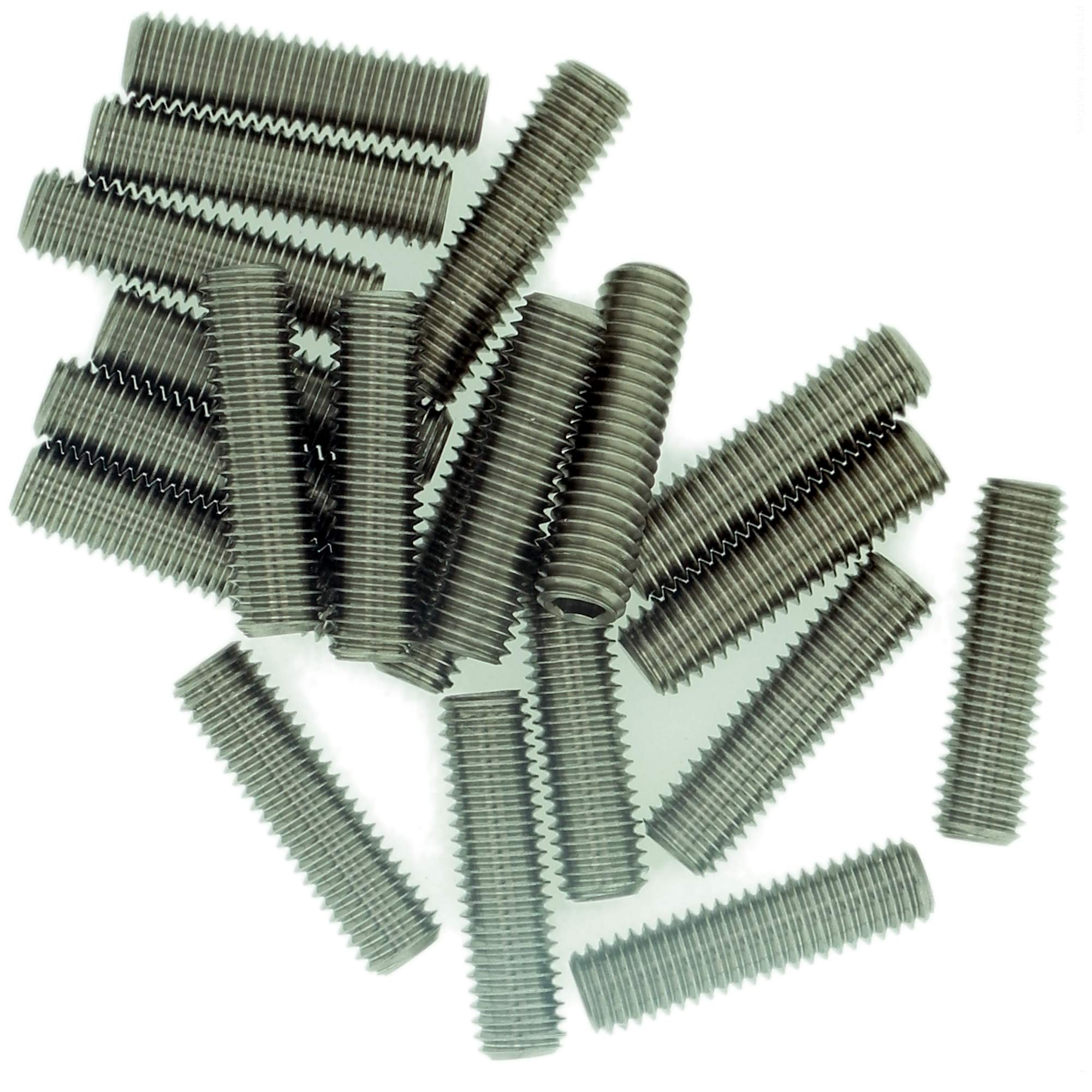 M8 (8mm x 10mm) Hex Socket Grub Screw (Flat Point) - Stainless Steel (A2) (Pack of 20)