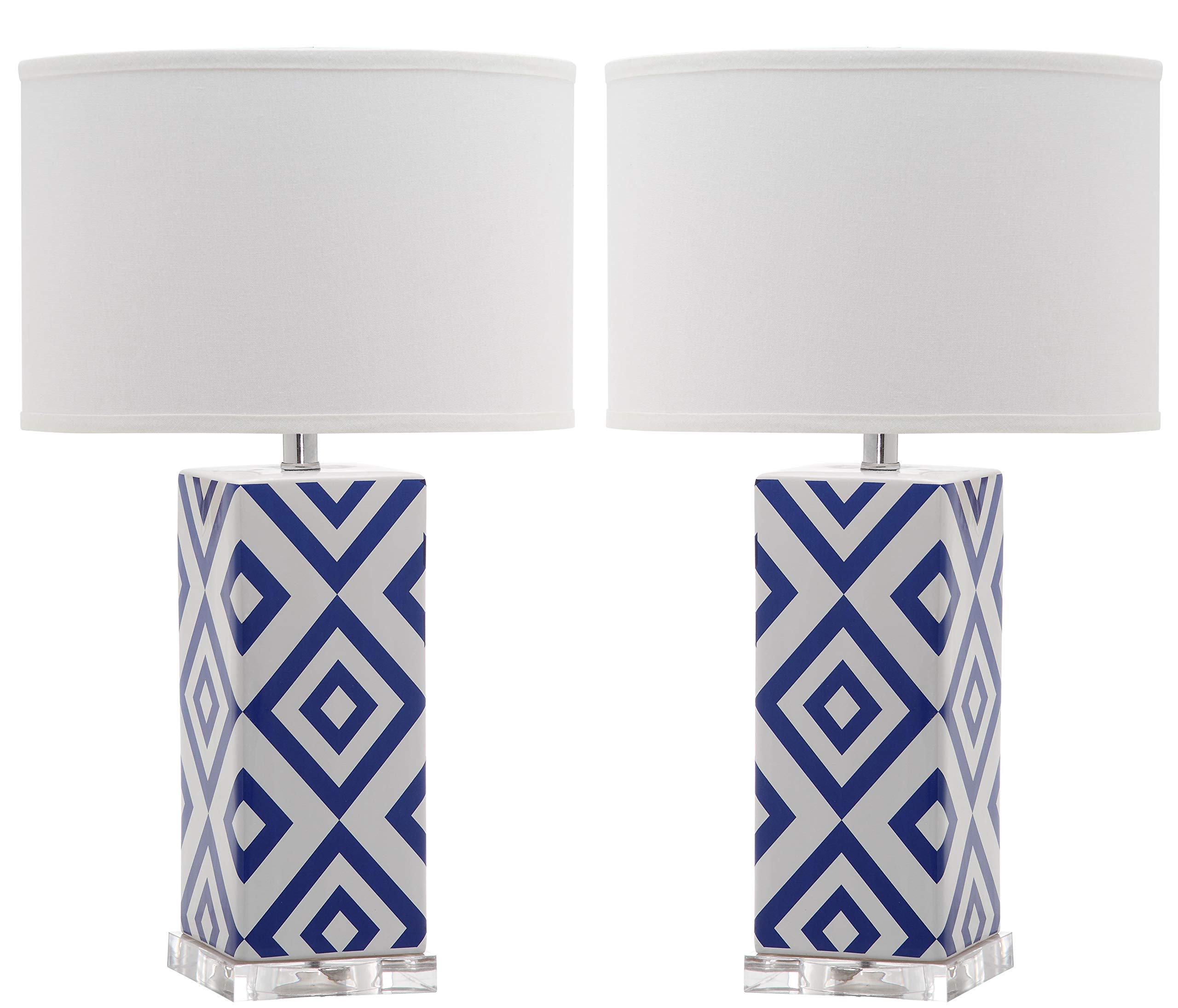 SAFAVIEH Modern Ceramic Table Lamps - Set of 2, in Navy