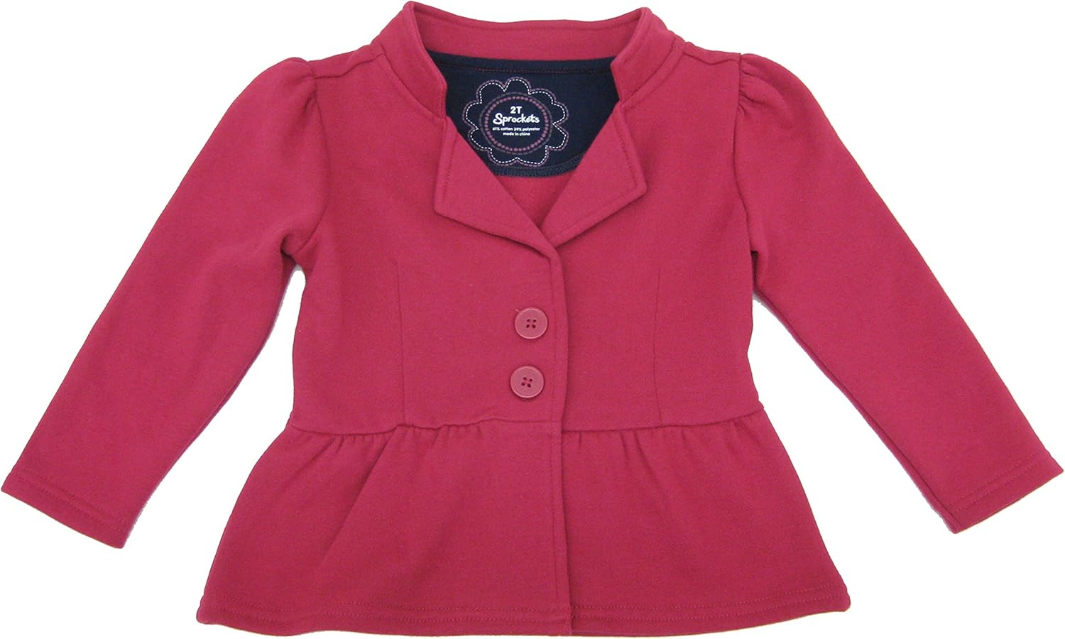 Sprockets Baby Girl Peplum Knit Jacket Cerise Infant (12M