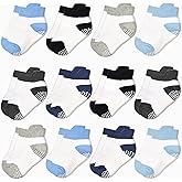 HYCLES Toddler Girl Socks, 12 Pairs Non Slip Ankle Toddler Socks for 1-7 Years Baby Girls Kids