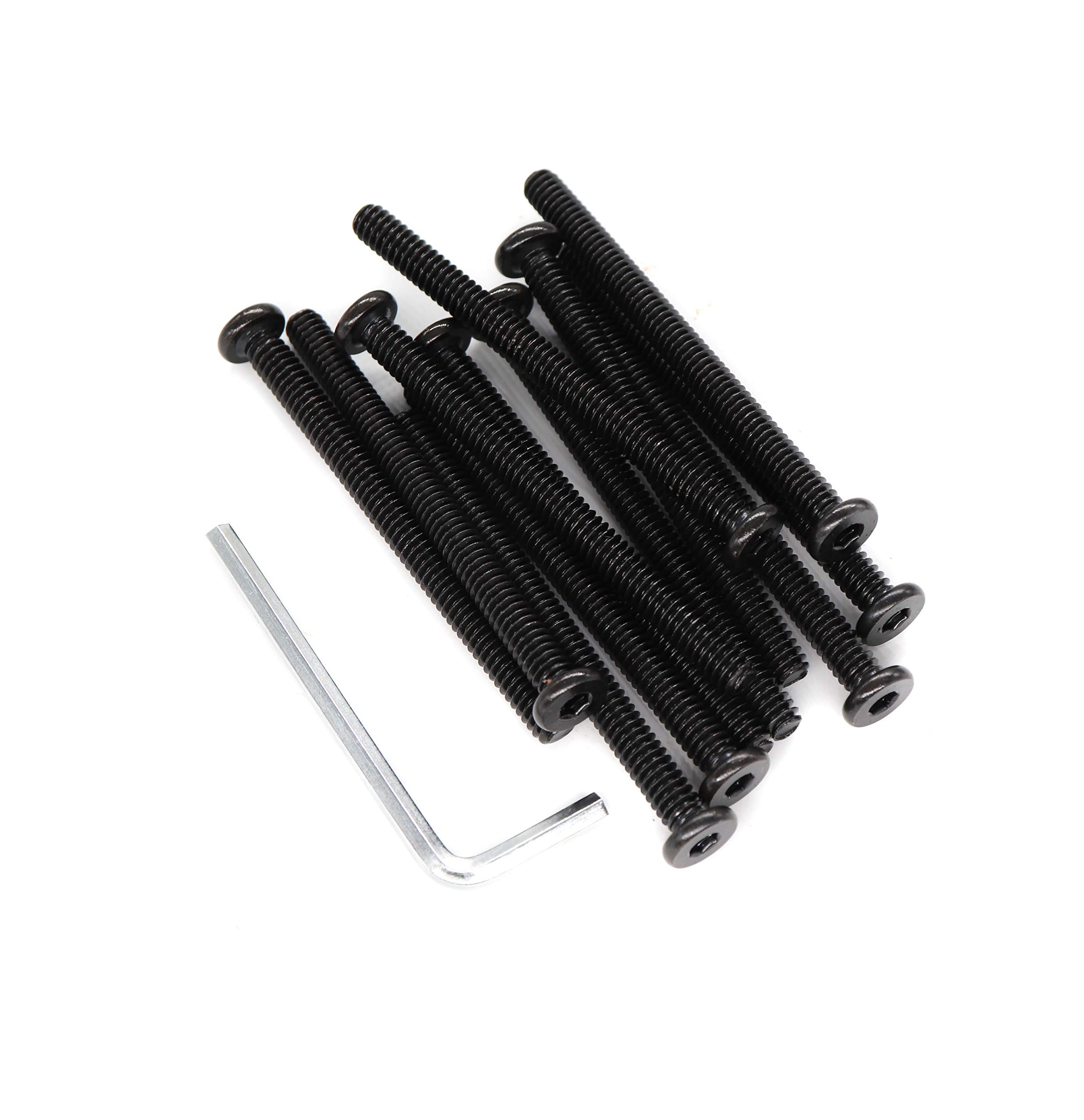 binifiMux 12pcs Black 1/4-20 x 3" Socket Cap Screws Allen Head with One Hex Key