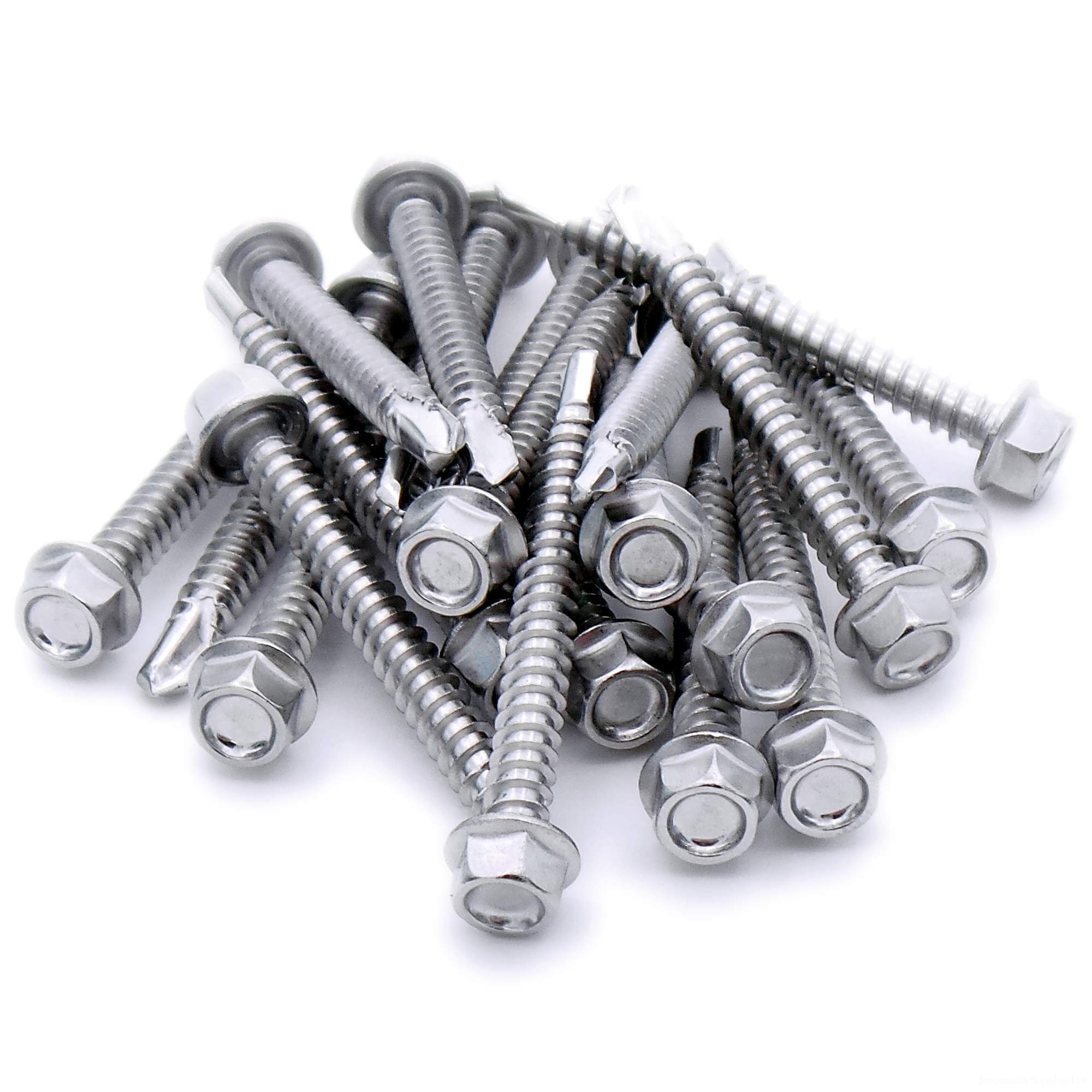 No.14 x 1.5 (6.3mm x 38mm) Hex Self-Drilling Screw (Flanged) - Stainless Steel (A2) (Pack of 10)