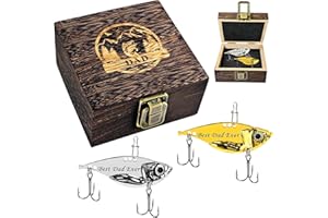 SWEET LION Christmas Birthday Gifts for Dad Grandpa Fishing Gear Set, 2 Pack Metal VIB Fishing Lures Spoons Gifts from Son Grandson, Swimbait Crankbait Saltwater Blade Bait Fishing for Bass Walleye Trout