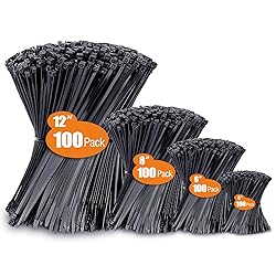 Zip Ties Assorted Sizes(4”+6”+8”+12”), 400