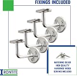 IRONTITE 4x Silver Heavy Duty Handrail Brackets BZP Steel Banister Stair Rail view 2