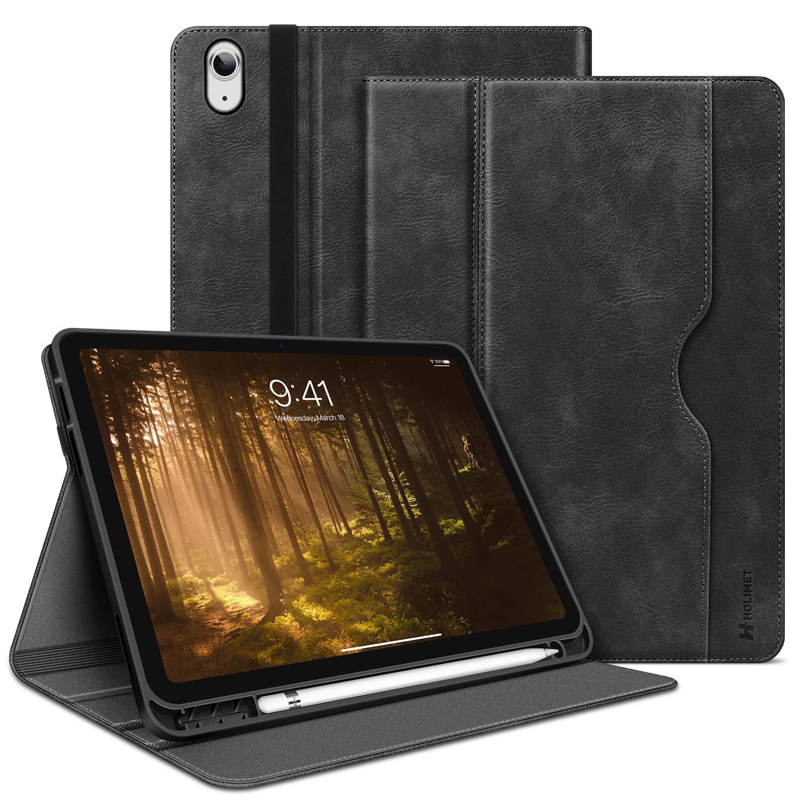 Photo 1 of H HOLIMET Case for iPad (A16) 11th Generation 11 Inch 2025/iPad 10th Generation 10.9 Inch 2022 New with Pencil Holder Protective Cases Shockproof Cover Vegan Leather, Black