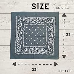 MDSTYLE 3 PCS 100% Cotton Bandana for Men & Women