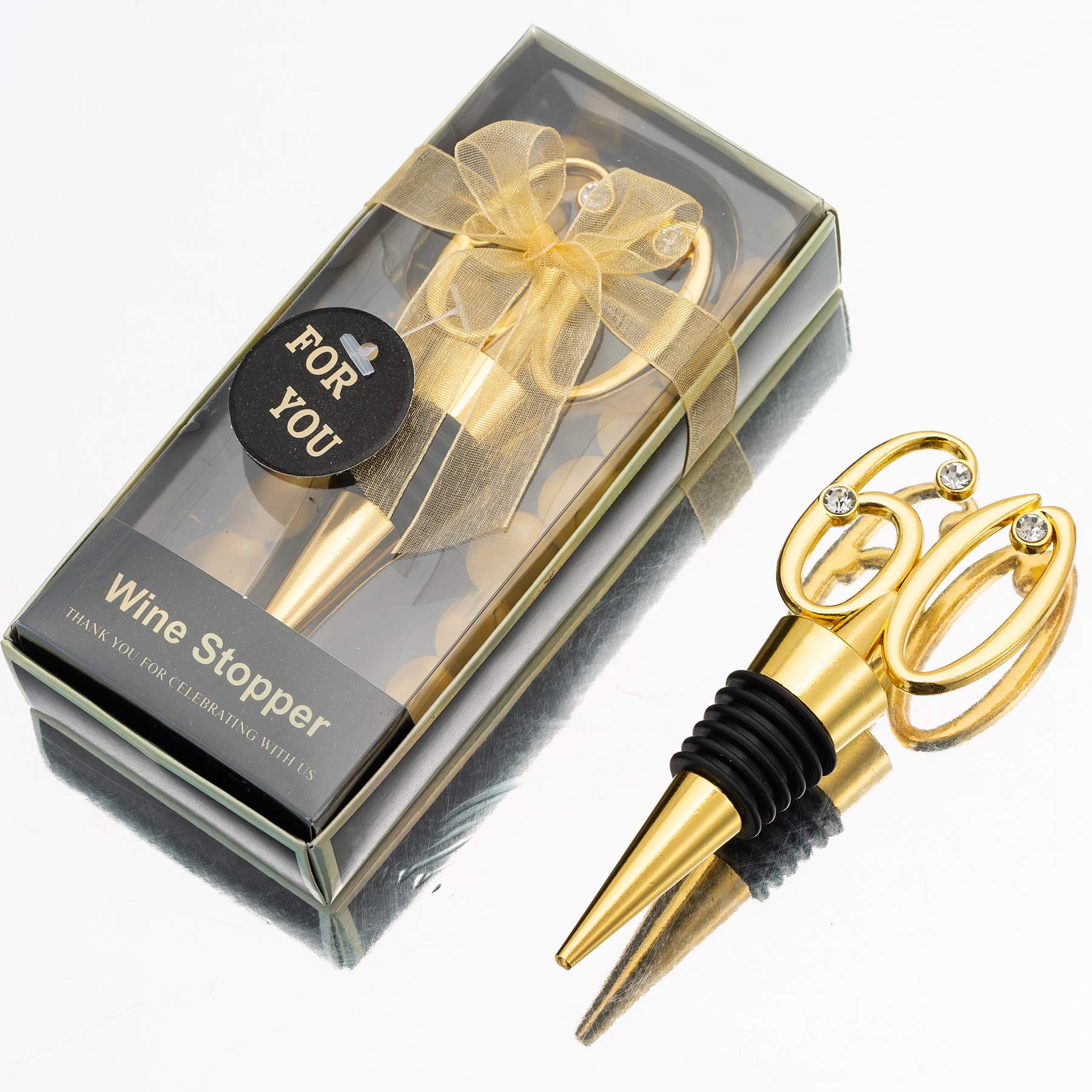 Photo 1 of 12Pcs 60th Birthday Wine Stoppers Party Favors 60th Wedding Anniversary Party Gifts 60 Birthday Party Gifts Souvenirs Decorations for Guests (12, 60)