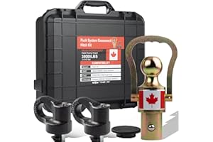 Puck System Gooseneck Hitch Ball Kit with Storage Suitcase for F250 F350 F450, Silverado 2500HD 3500HD, Sierra 2500HD 3500HD,