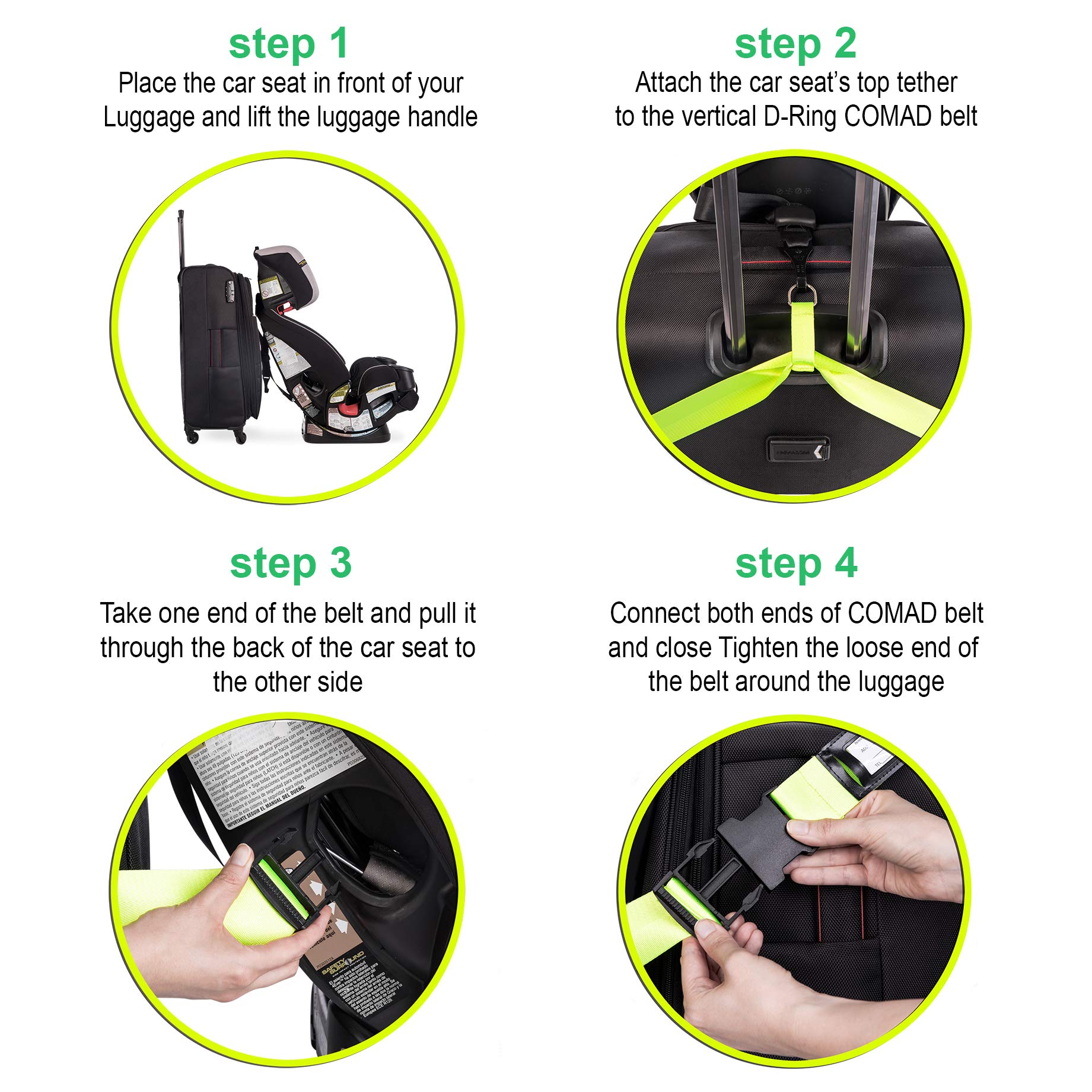 Car Seat Travel Belt to Luggage, Car Seat Travel Strap to Convert