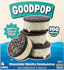 GOODPOP - Dairy Free Chocolate Vanilla Sandwiches - Non-GMO, Gluten Free, 4 Count