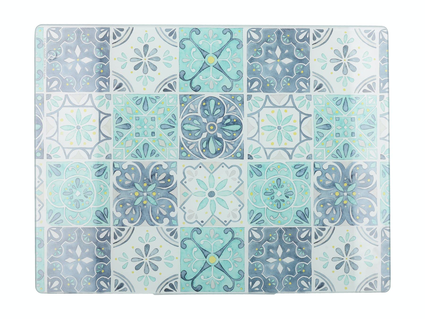 Creative Tops C000329 Premium Glass Worktop Protector/Worktop Saver with Tiles Design, Multi-Colour, 40 x 30 cm