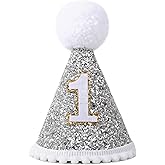 TERJIO Baby's Cone Silvery 1st birthday Crown - Natural Boho 1st/First Birthday Decorations,1st Birthday Hat, Cake Smash Photo Prop. (Silver Boho Birthday Hat)