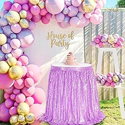 Table Skirt for Rectangle Table 14ft Lavender