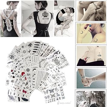 Pack von 10 zufällige Muster Wassertransfer Flash gefälschte temporäre Tätowierung Aufkleber Tattoos Make-up