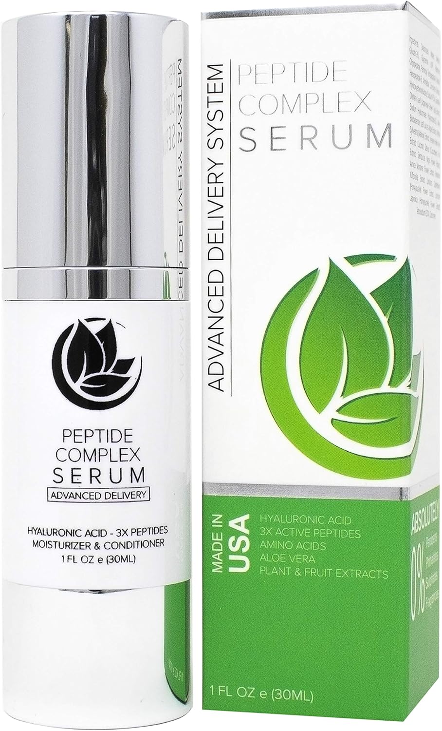 Peptide Complex Serum by Microderm GLO, Best Anti Aging, Wrinkle, Facial Care, 100% PURE & NATURAL, Plump