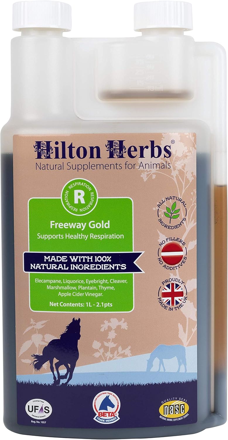 Hilton Herbs Freeway Gold Liquid Respiration Supplement for Horses, 2.1pt Bottle : Horse Nutritional Supplements And Remedies : Pet Supplies