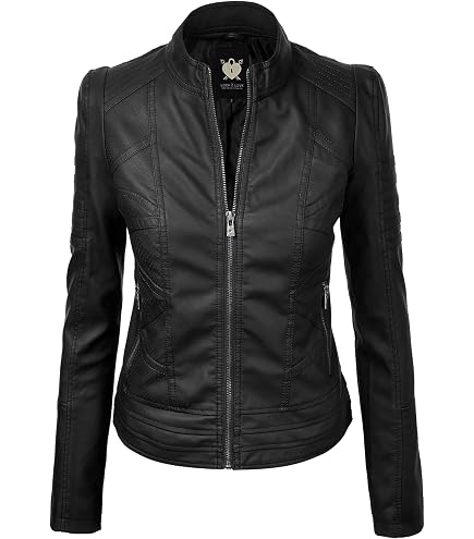 Made By Johnny MBJ WJC746 Womens Vegan Leather Motorcycle Jacket