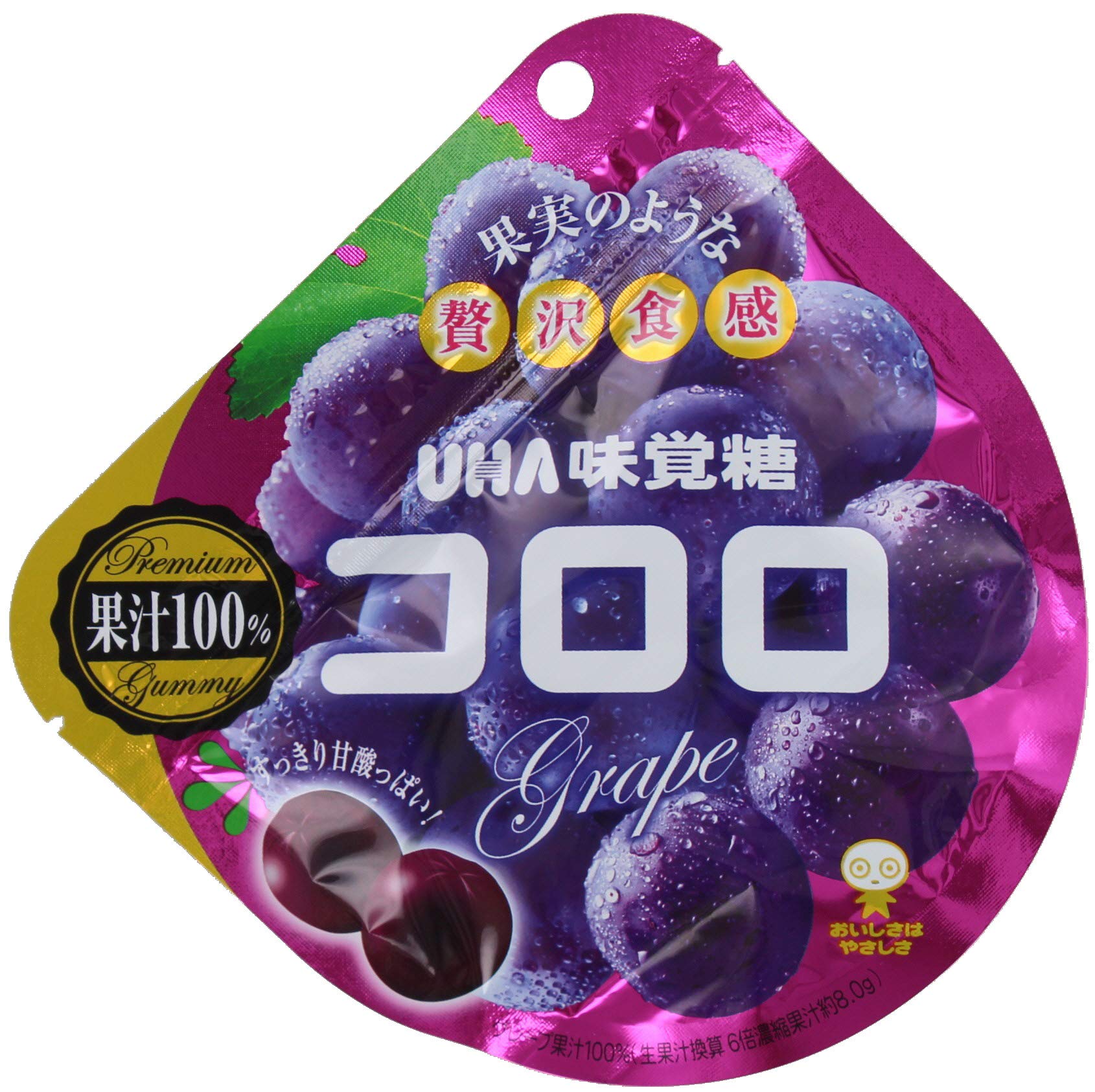 (Pack of 6) Japanese UHA Kororo Gummy Candy - Grape