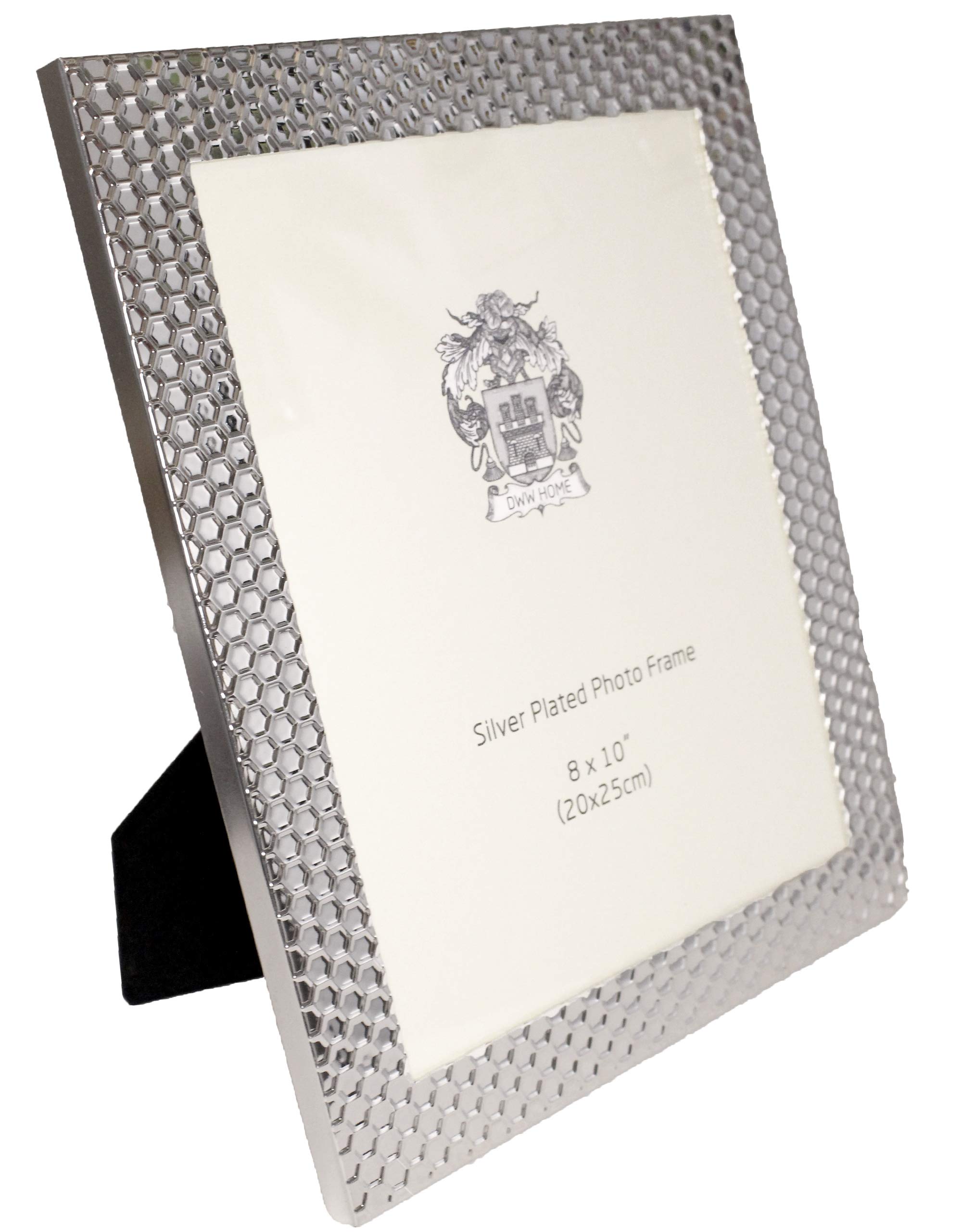 Mano - The Woodstock Silver Plated Photo Frame Honeycomb Design 8 x 10 inch (20 x 25 cm)
