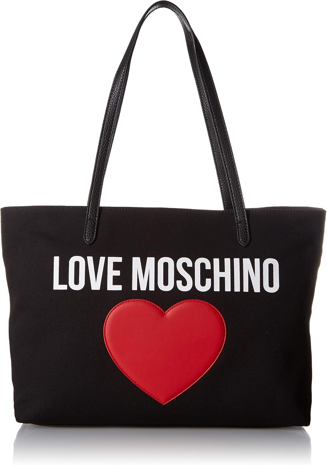 Love Moschino Borsa Canvas E Pebble Pu, Women’s TopHandle Bag, Black