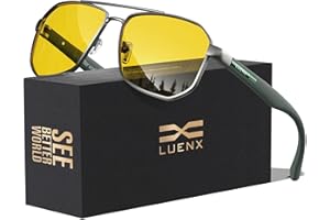 LUENX Aviator Sunglasses for Men Square Polarized Polygon Shades UV400 Sun Glasses with Accessories