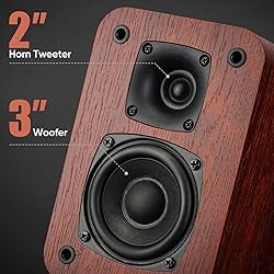 Saiyin Bluetooth Bookshelf Speakers, Record Player