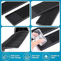 Jingmore 4 Pcs Thick Rubber Bar Mats for