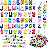 Large Letter Beads 52 Pcs Paracord Beads Acrylic Colorful Bubble Big Alphabet Bead Large Hole Chunky Letter Bead for Keychains Bag Charm Kit Phone Chains Bracelets Necklaces Shoelaces