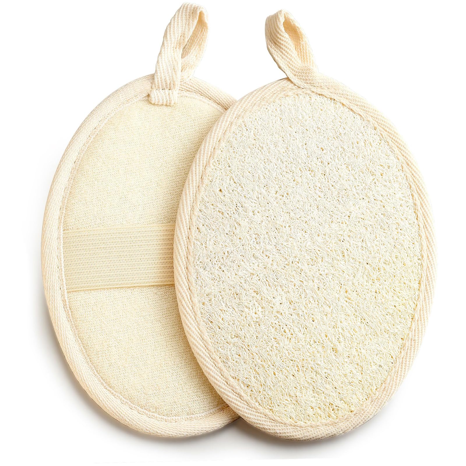SWYSGS 2pcs Natural Loofah Sponge Exfoliating Body Scrubber, Made with Environmentally Friendly and Biodegradable Shower Loofah Sponge