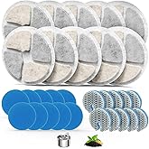Stainless Steel Cat Water Fountain Filters, 10 Pack Replacement Filters Fit for Round 2L/67oz Automatic Pet Fountain, Filter with Triple Filtration System (10+10+10)
