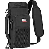 KEMIMOTO Water Bottle Holder Bag, Water Bottle Carrier with Adjustable Shoulder Strap, Water Bottle Pouch Holder for Hiking, Camping, Fishing, Compatible with YETI STANLEY SLM 32 oz, 40 oz, 64 oz