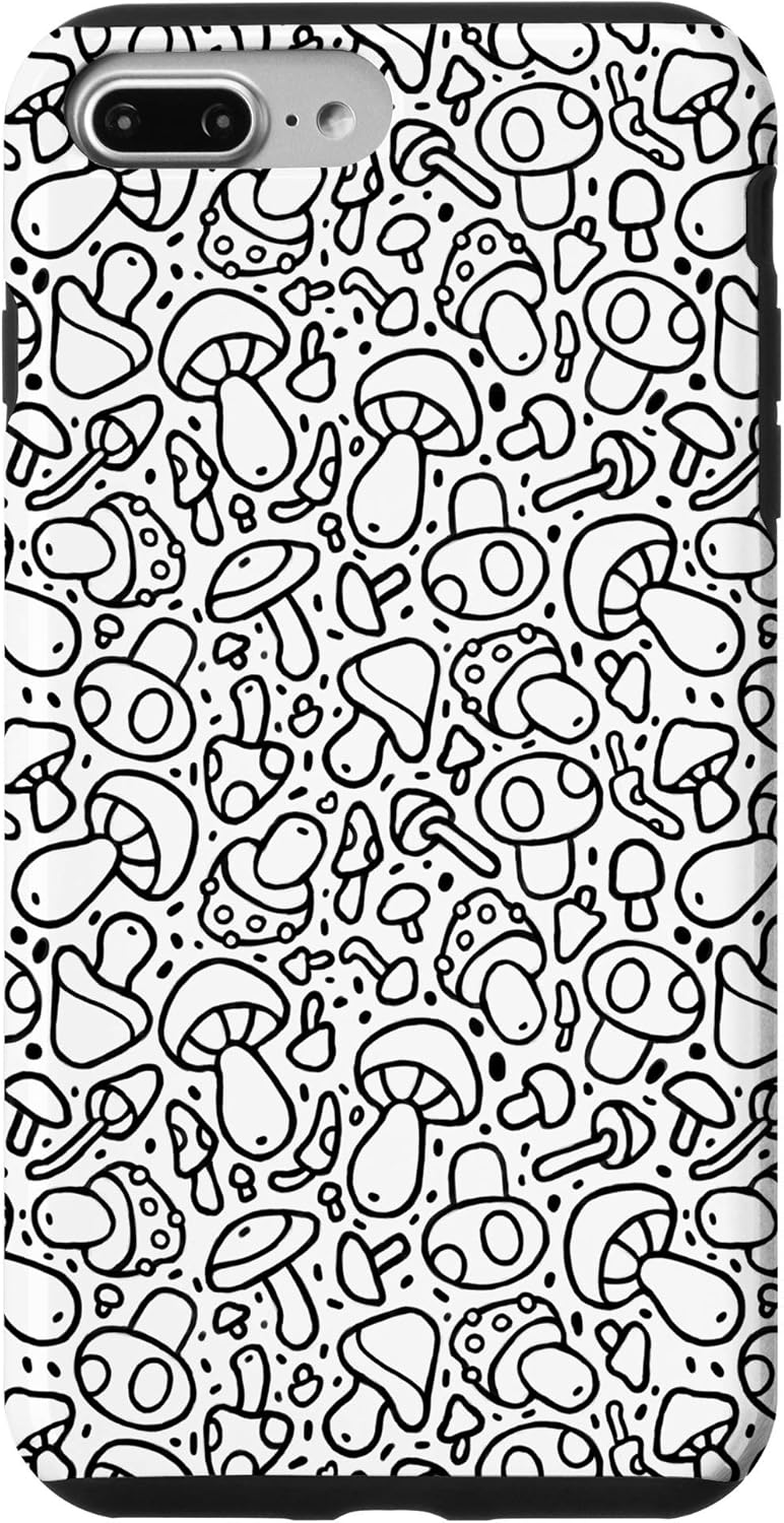 iPhone 7 Plus/8 Plus Illustration PRINT Mushrooms Forest Nature Food Pattern Case