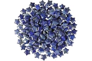 SUNYIK Pack of 20 Mini Star Crystal Pocket Stone, Healing Crystal Worry Stone for Reiki Meditation Anxiety Stress Jewelry Making, Lapis Lazuli Stone
