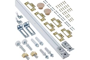 AWDIA Bifold Door Hardware Kit, 48-Inch Bi-fold Closet Door Track Kit Bifold Closet Door Hardware Kit Folding Door Hardware Repair Replacement Tool Kit