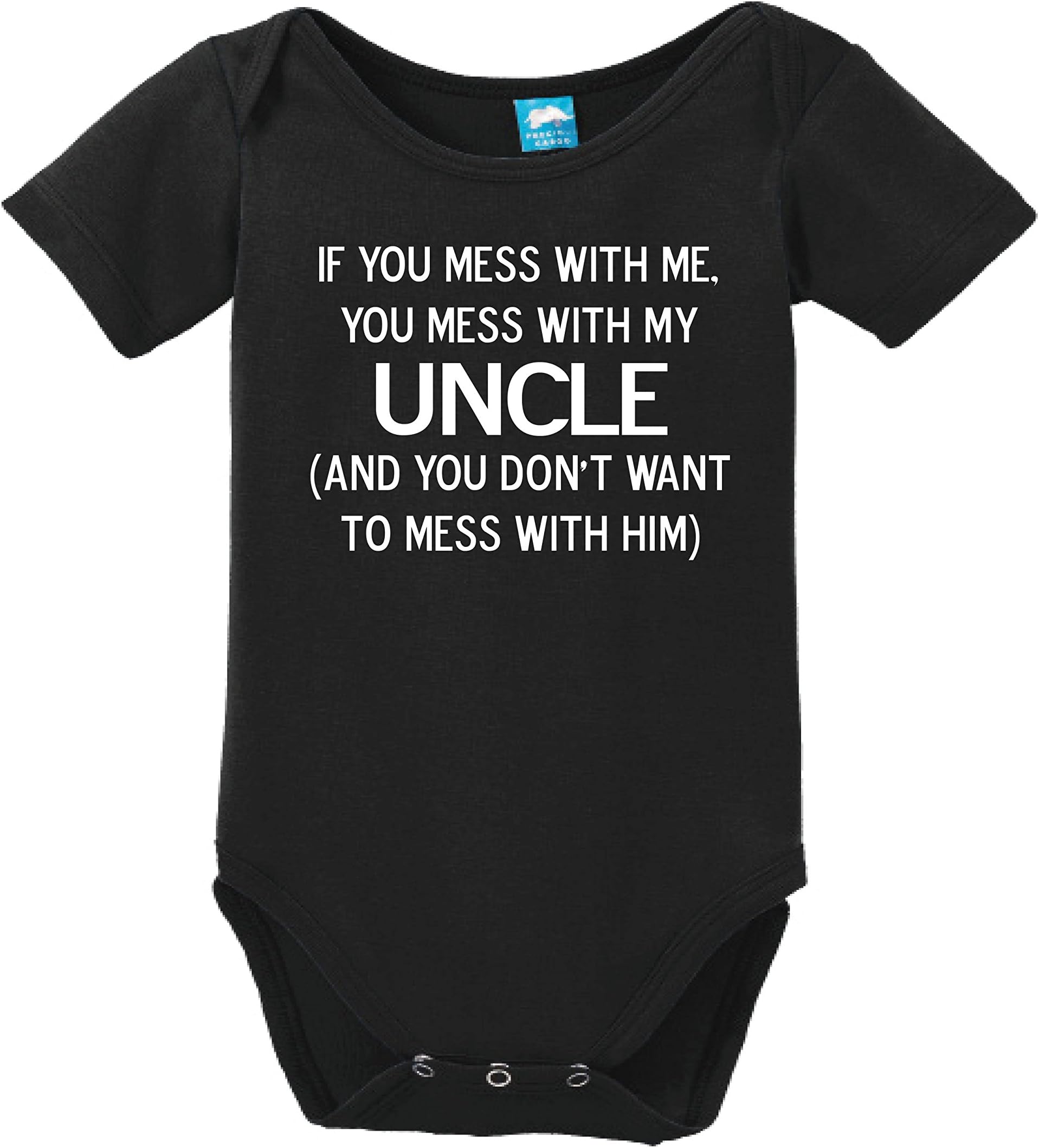 Sod Uniforms Mess with Me Mess with My Uncle Printed Baby Romper